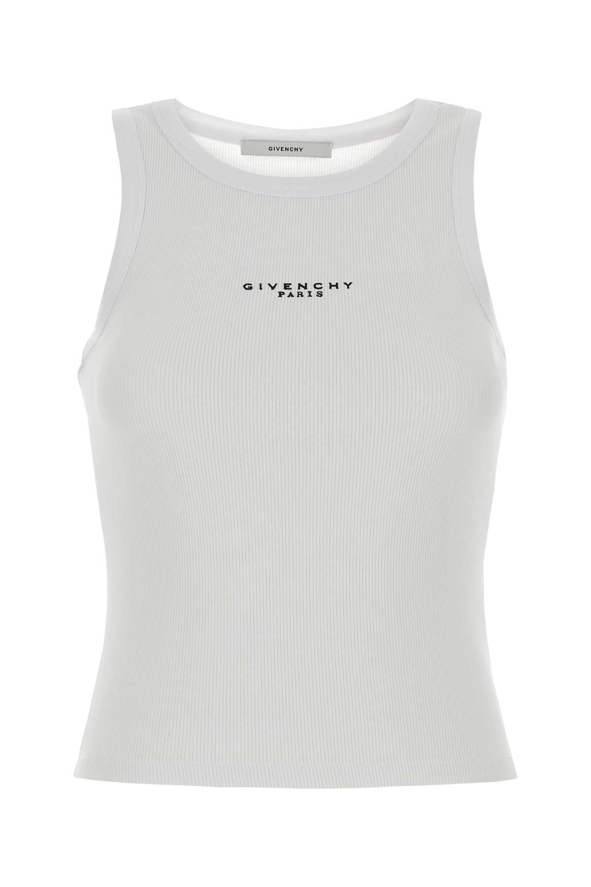 Givenchy Women White Stretch Cotton Tank Top GIVENCHY