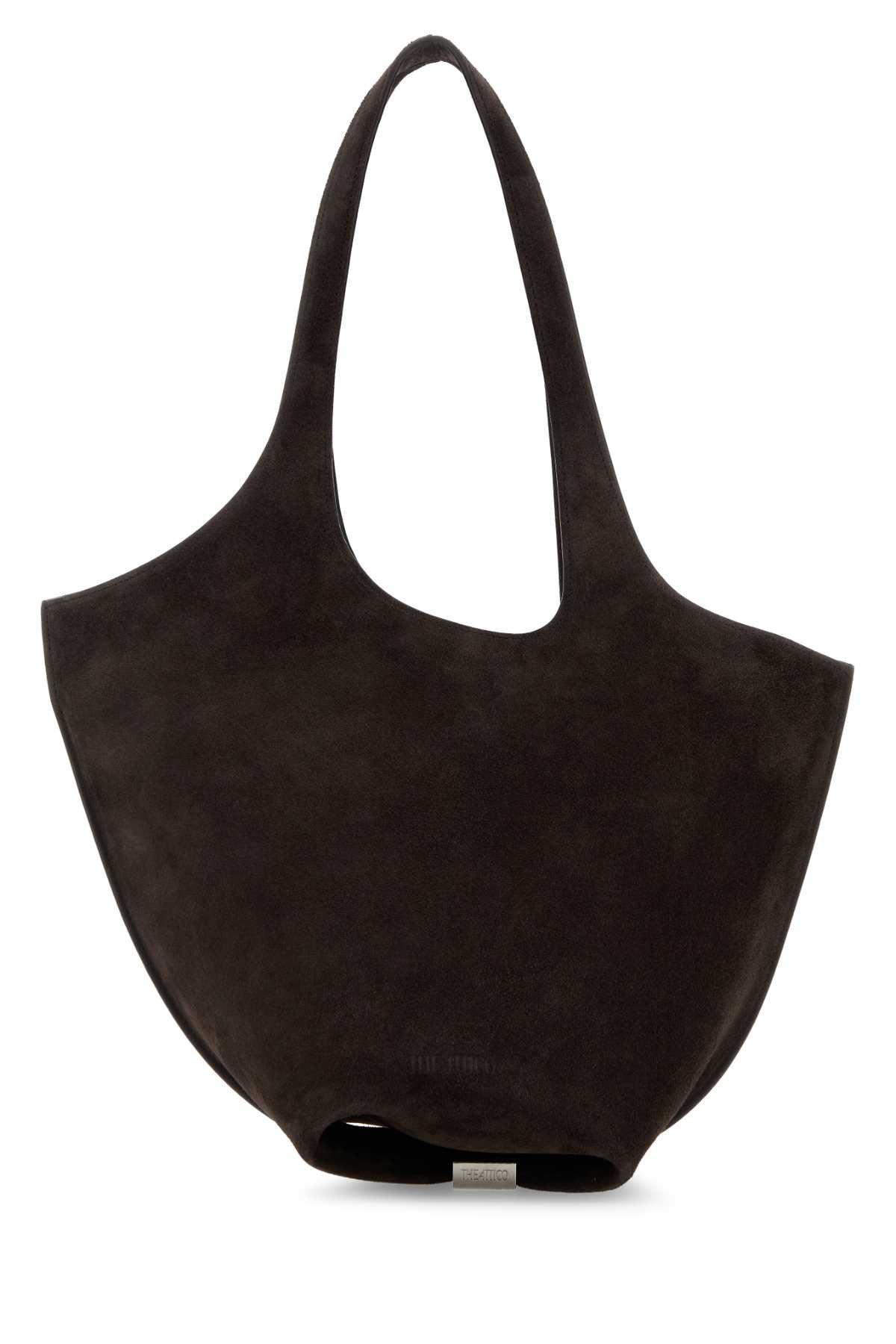 The Attico Women Dark Brown Suede Medium La Scoop Shoulder Bag THE ATTICO