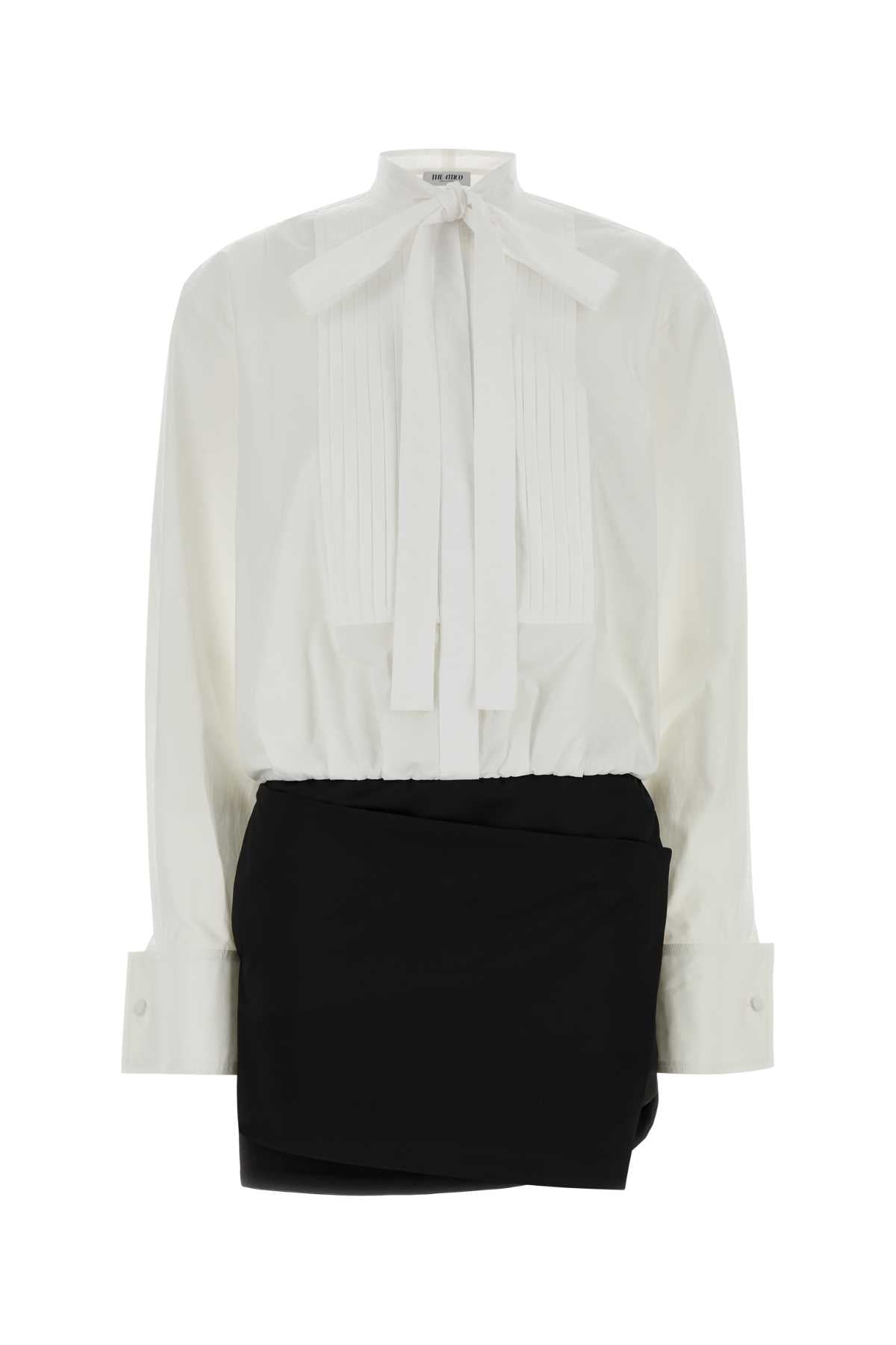 The Attico Women Two-Tone Poplin And Satin Mini Dress THE ATTICO