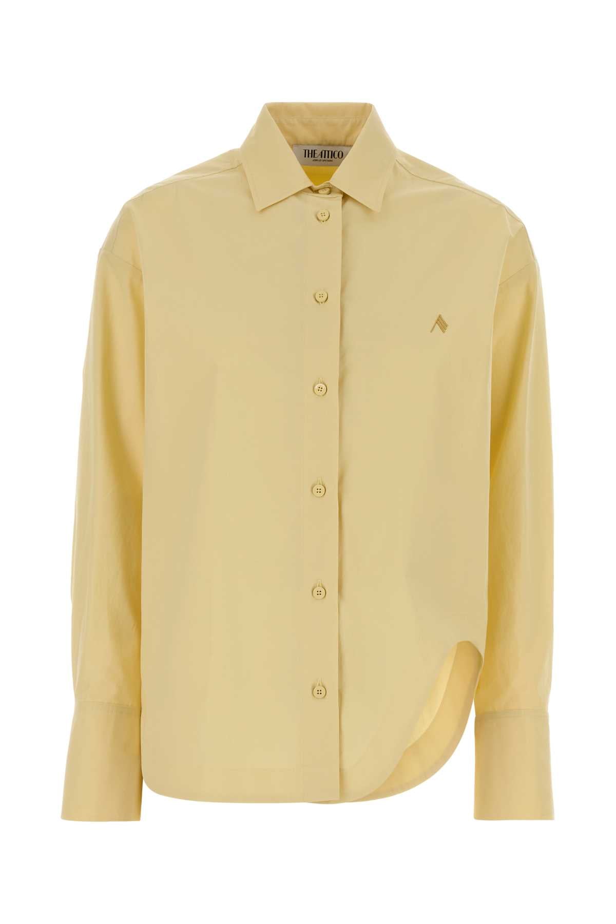 The Attico Women Pastel Yellow Poplin Diana Shirt THE ATTICO