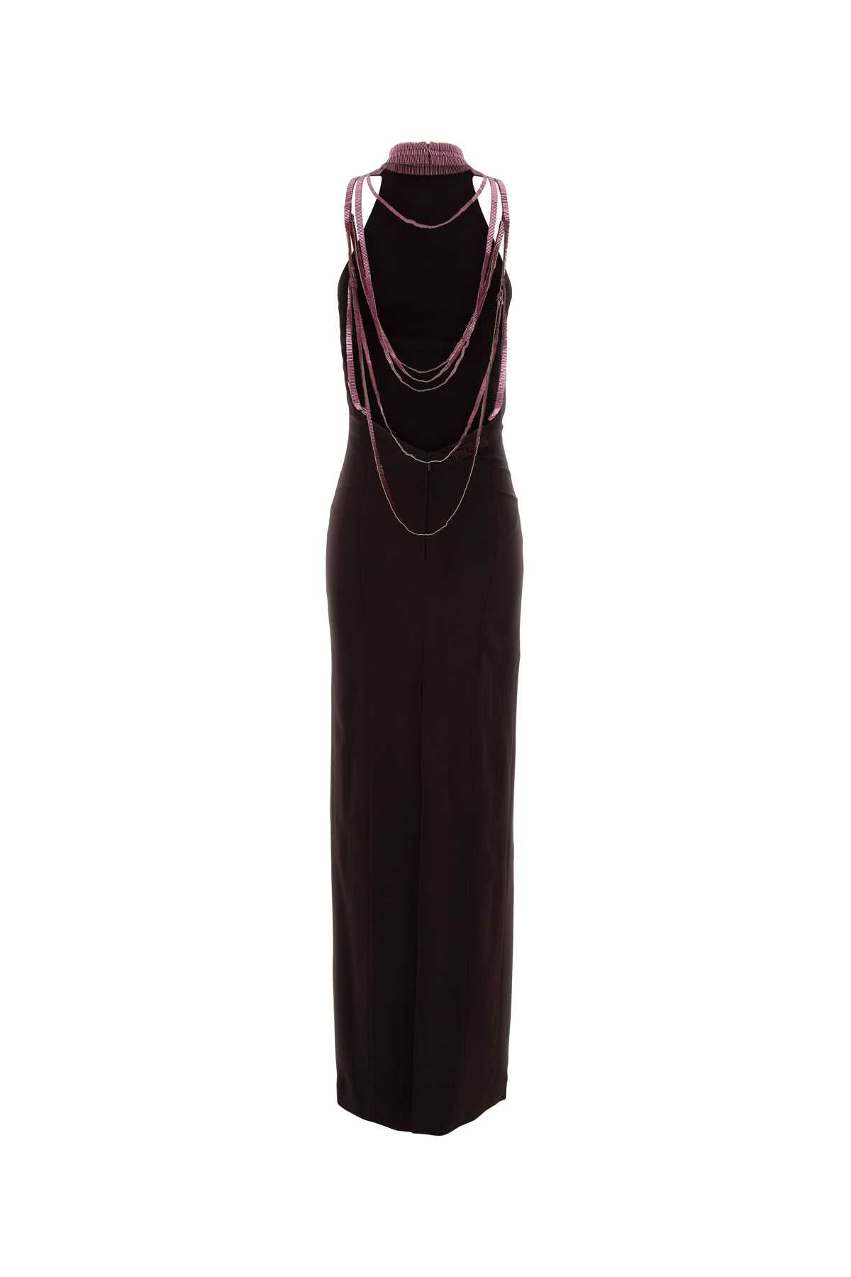 The Attico Women Purple Stretch Crepe Long Dress THE ATTICO