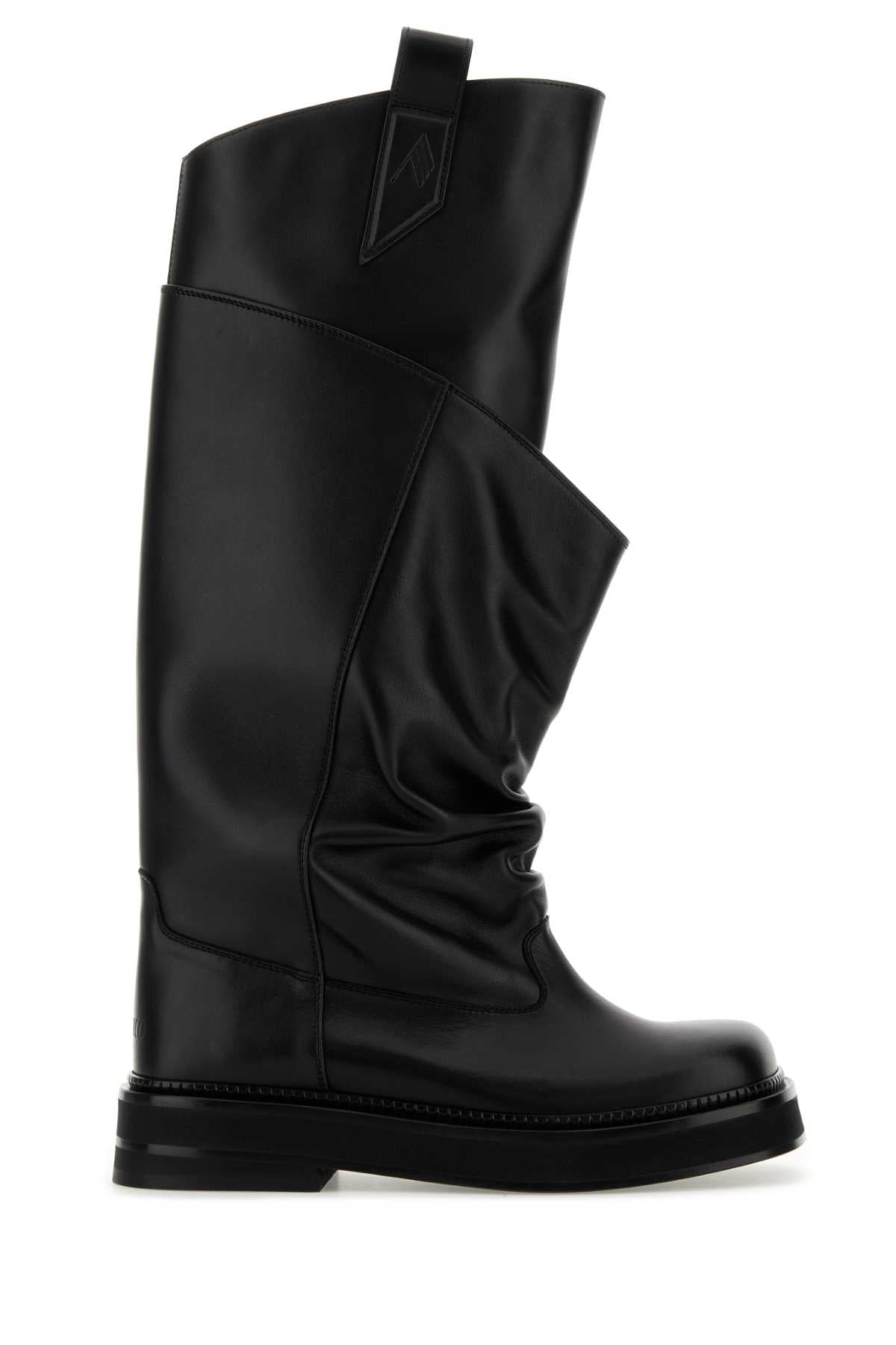 The Attico Women Black Leather Passeggiata Boots THE ATTICO