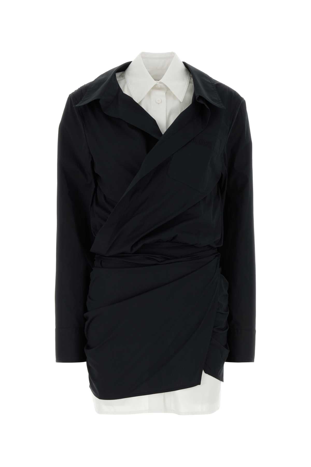 The Attico Women Black Stretch Poplin Mini Dress THE ATTICO