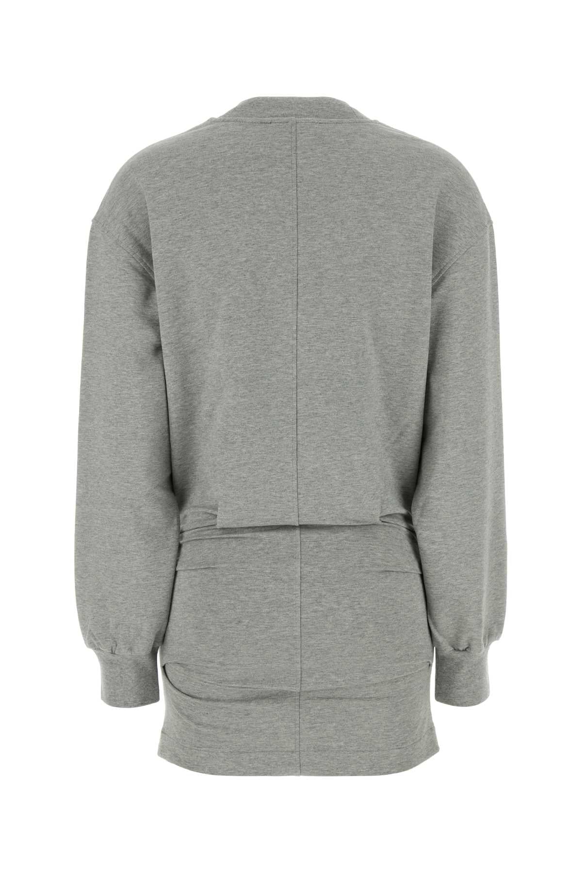 The Attico Women Grey Stretch Cotton Sweatshirt Mini Dress THE ATTICO