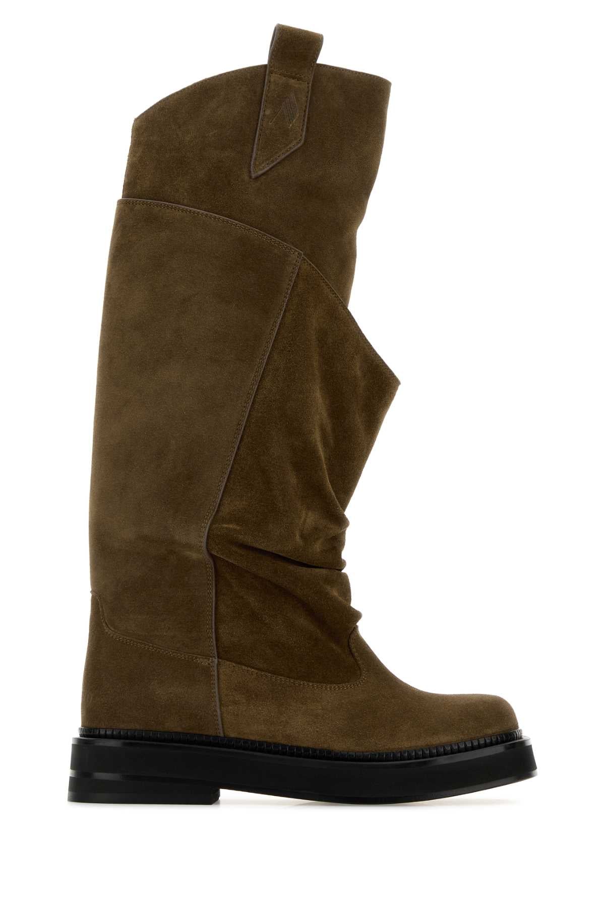 The Attico Women Mud Suede Passeggiata Boots THE ATTICO