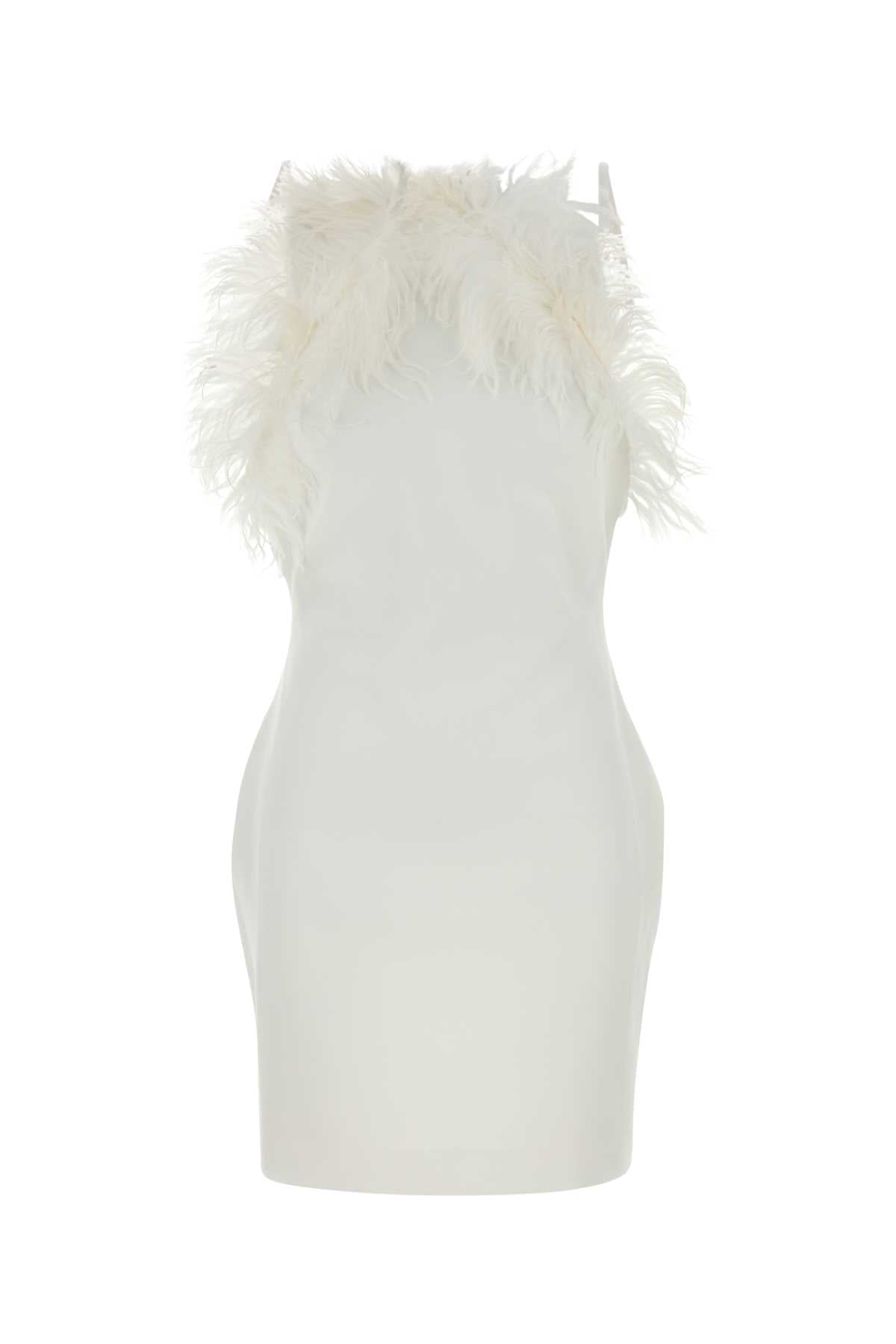 The Attico Women White Stretch Cady Mini Dress THE ATTICO