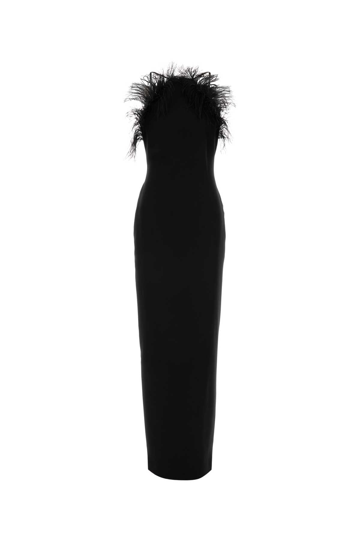 The Attico Women Black Stretch Cady Long Dress THE ATTICO