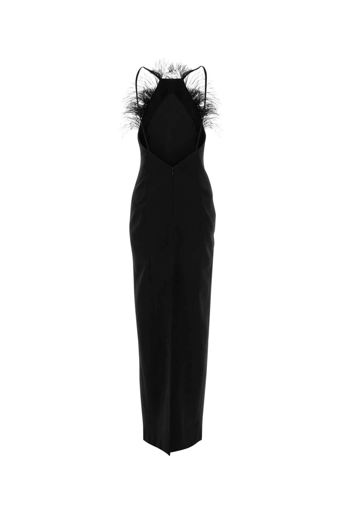 The Attico Women Black Stretch Cady Long Dress THE ATTICO