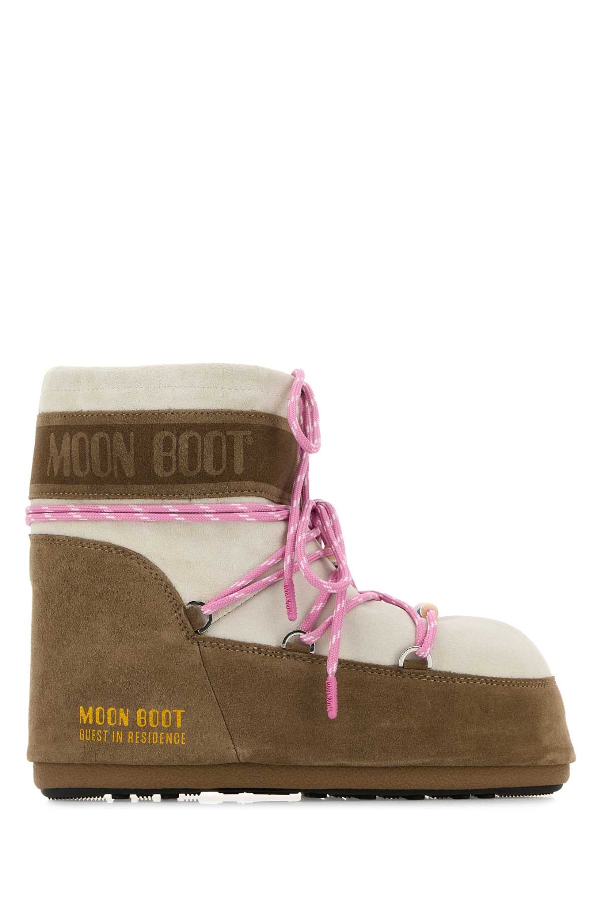 Moon Boot Women Two-Tone Suede Moon Boots X Guest In Residence Icon Low Ankle Boots MOON BOOT