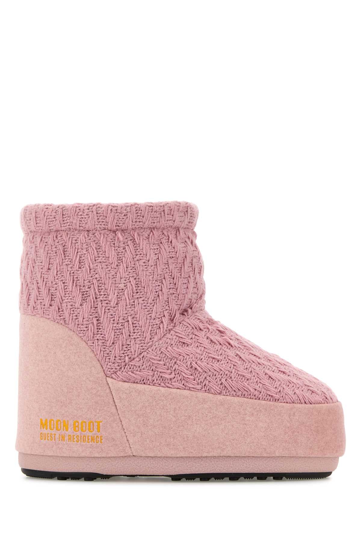 Moon Boot Women Pink Fabric Moon Boot X Guest In Residence Icon Low Ankle Boots MOON BOOT