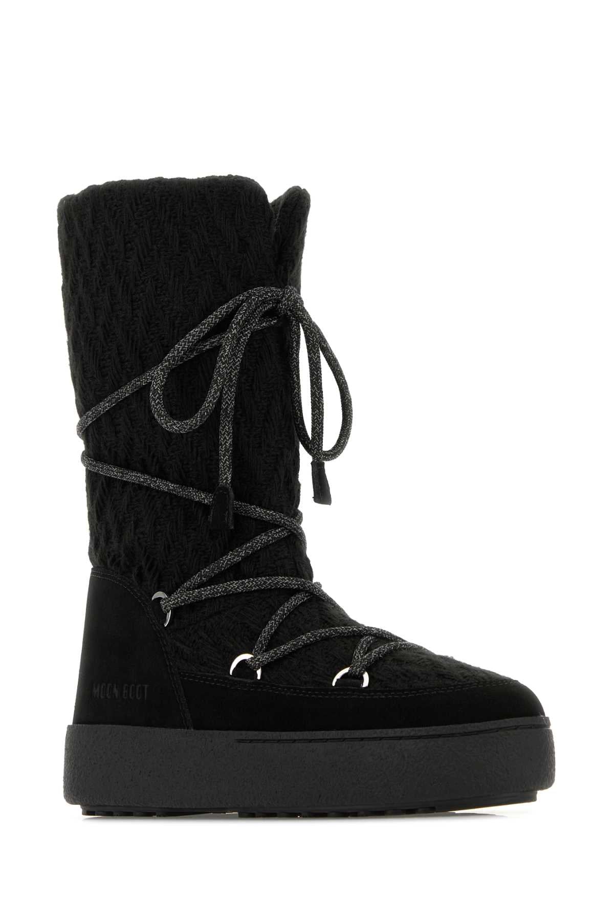 Moon Boot Women Black Fabric Moon Boots X Guest In Residence Ltrack Boots MOON BOOT