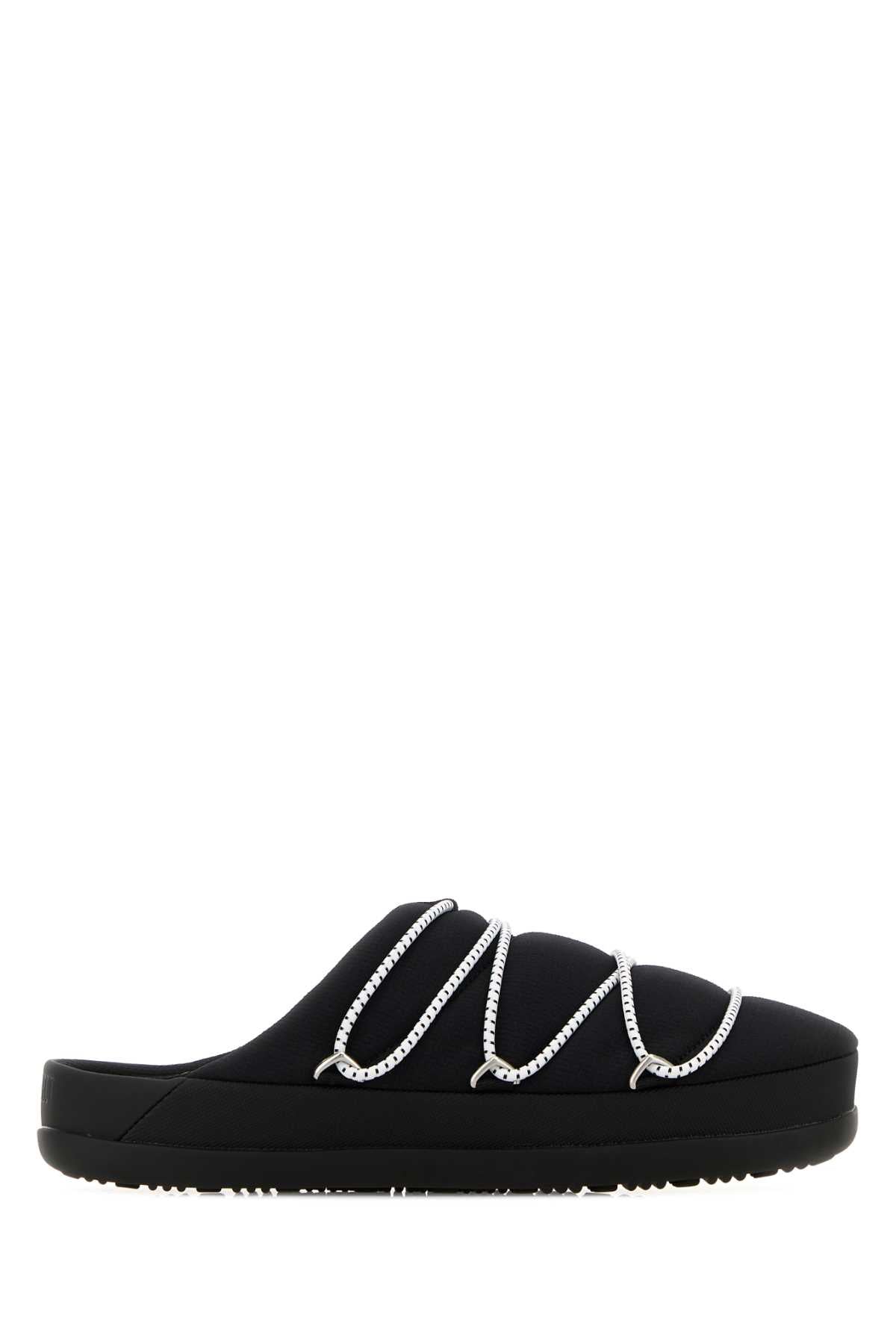 Moon Boot Women Black Fabric Slippers MOON BOOT