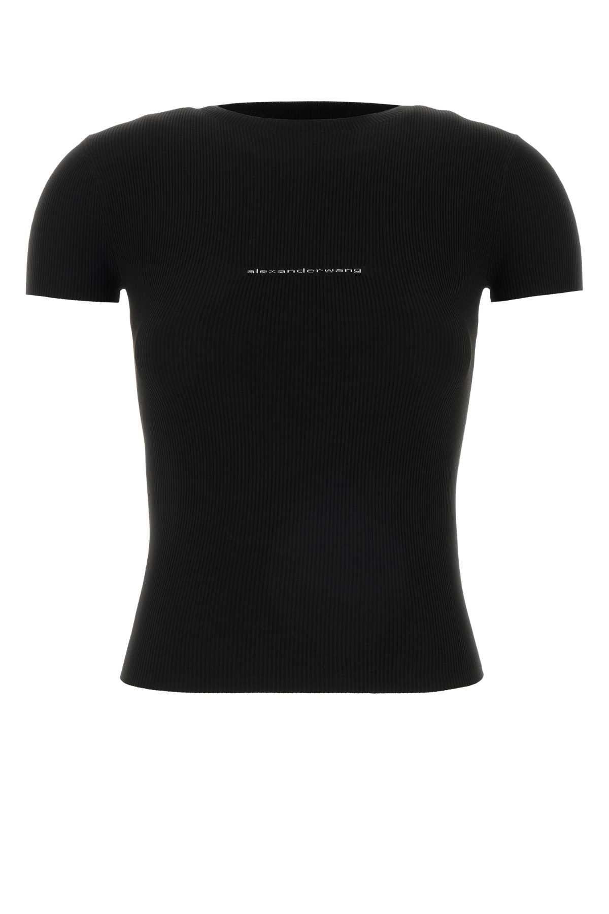 Alexander Wang Women Black Stretch Nylon T-Shirt ALEXANDER WANG