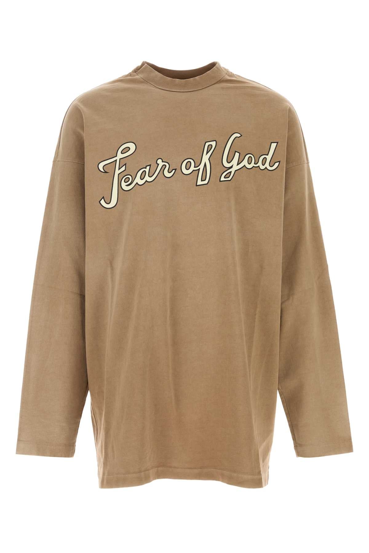 Fear Of God Men Biscuit Cotton Oversize T-Shirt FEAR OF GOD
