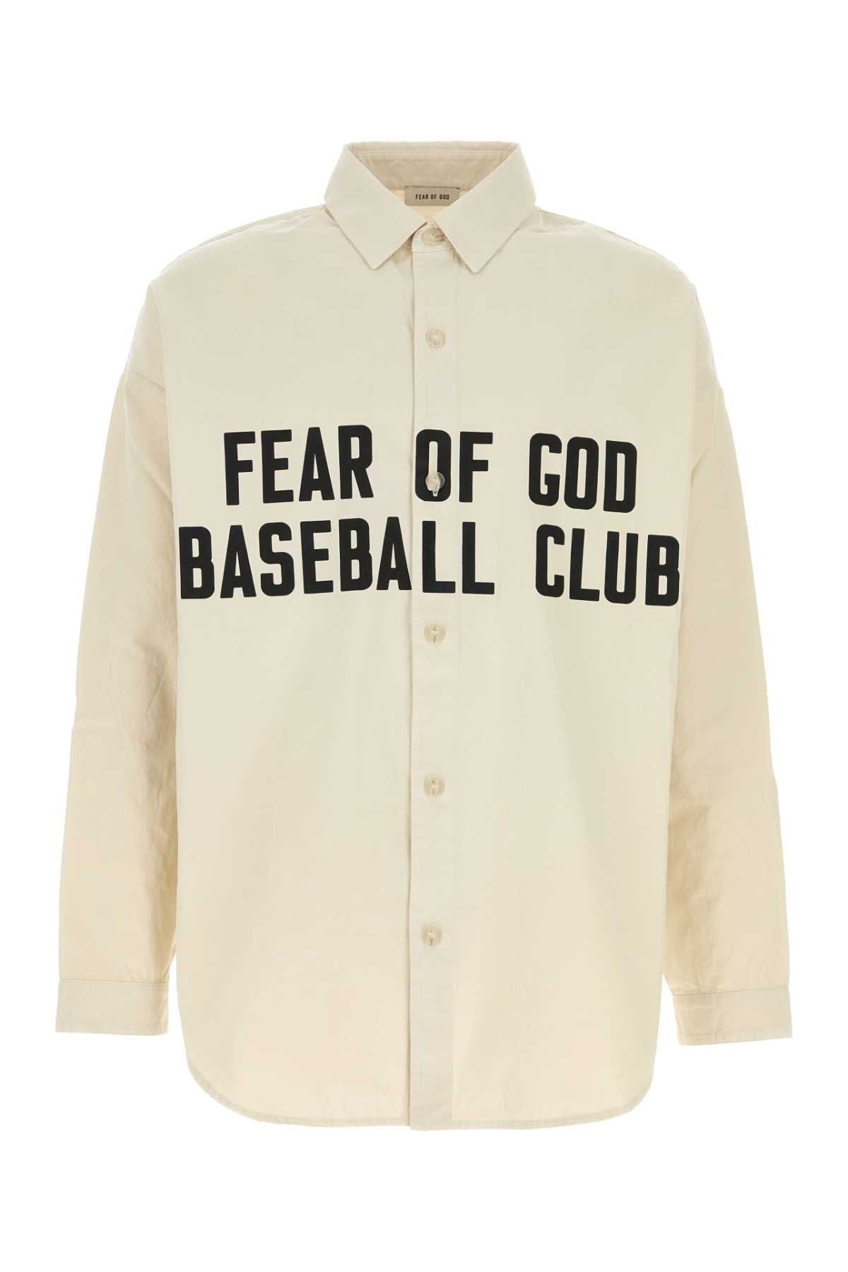 Fear Of God Men Sand Poplin Oversize Shirt FEAR OF GOD