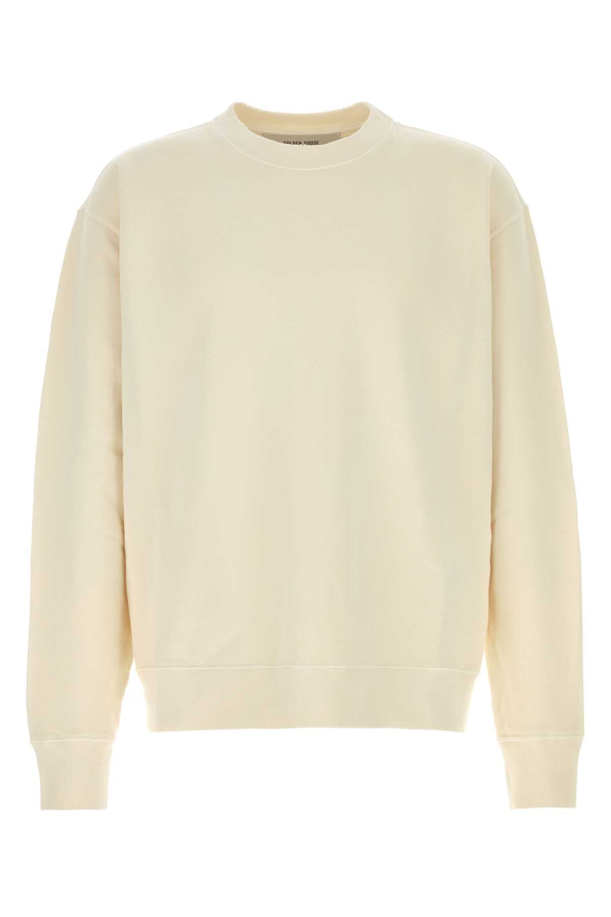Golden Goose Deluxe Brand Men Ivory Cotton Oversize Sweatshirt GOLDEN GOOSE