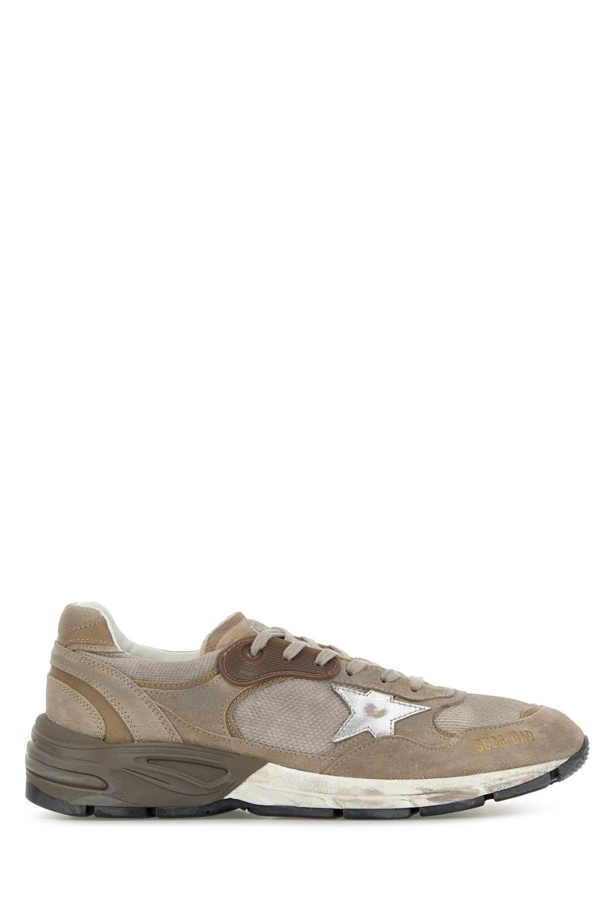 Golden Goose Deluxe Brand Men Dove Grey Mesh And Suede Dad New Sneakers GOLDEN GOOSE