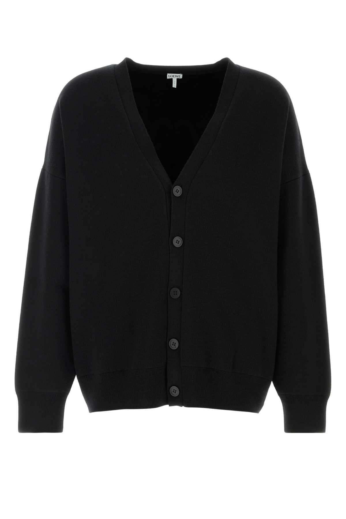 Loewe Men Black Stretch Wool Blend Cardigan LOEWE