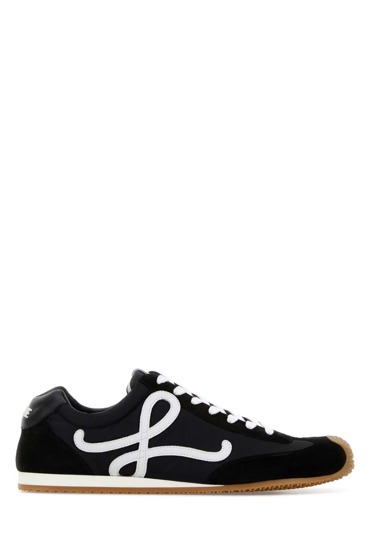 Loewe Men Black Canvas And Suede Ballet Runner 2.0 Sneakers LOEWE