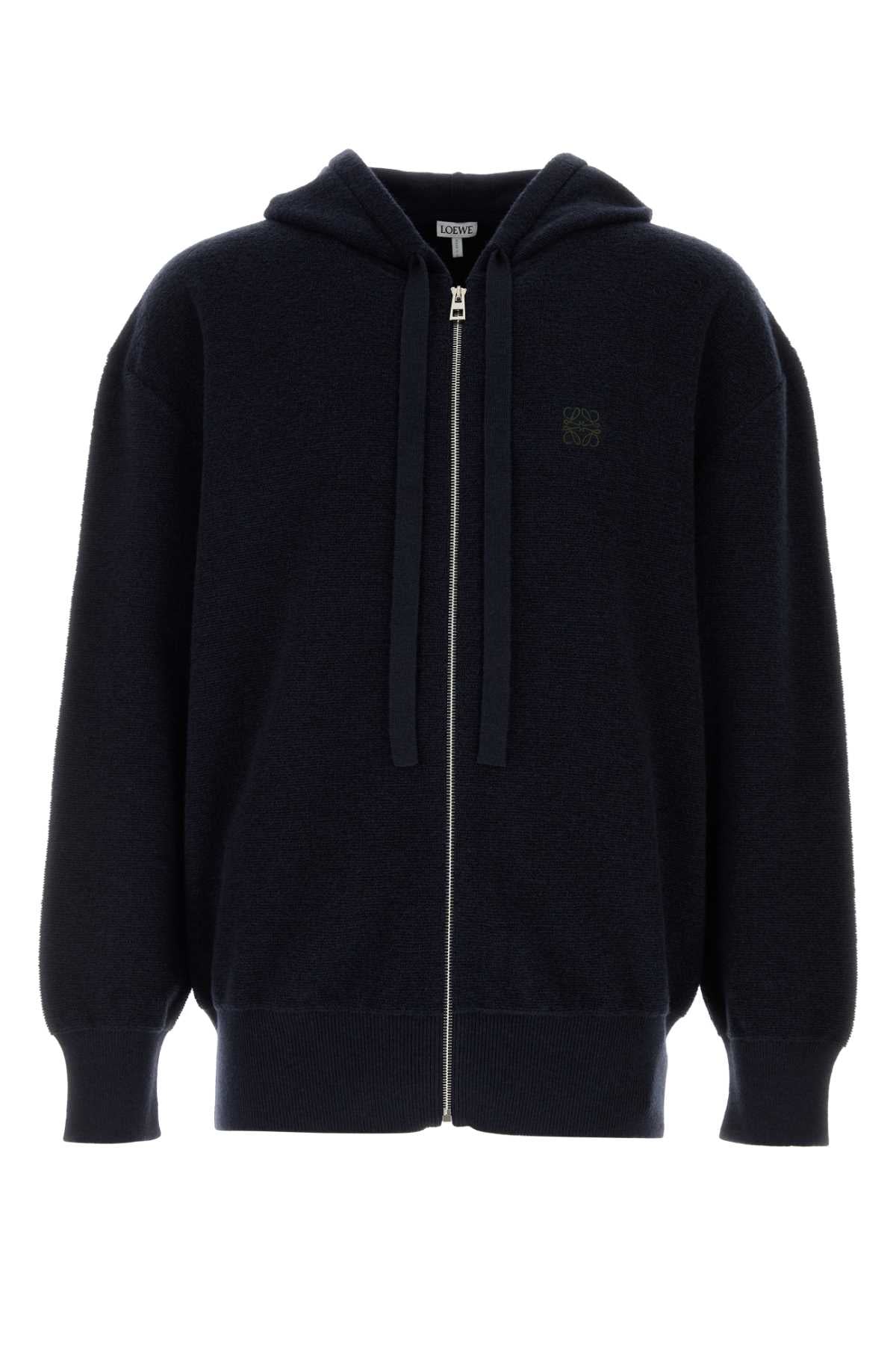 Loewe Men Navy Blue Wool Cardigan LOEWE