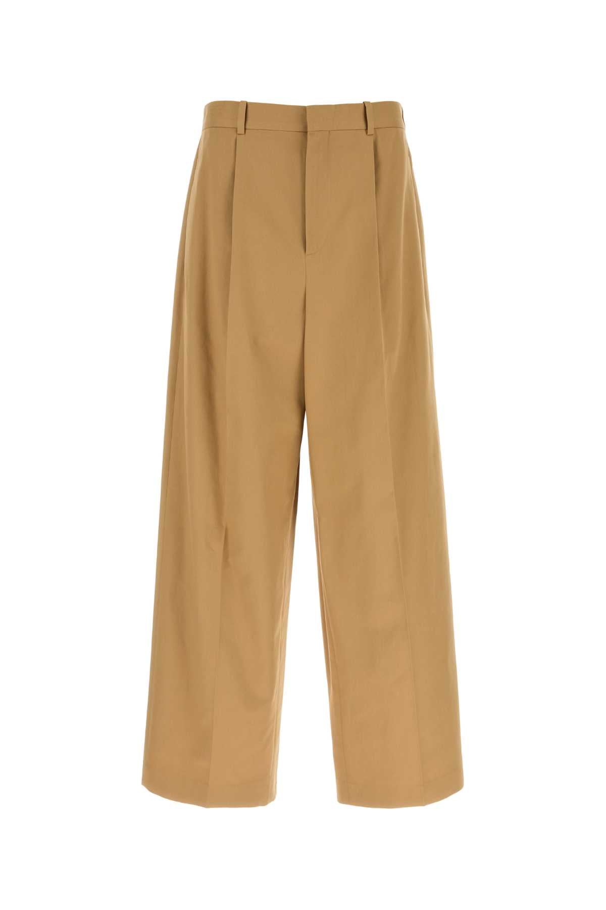 Loewe Men Camel Cotton Wide-Leg Pant LOEWE