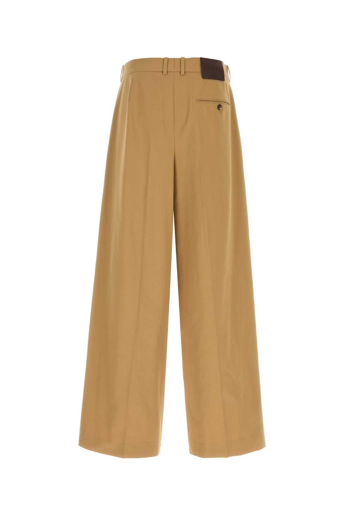 Loewe Men Camel Cotton Wide-Leg Pant LOEWE