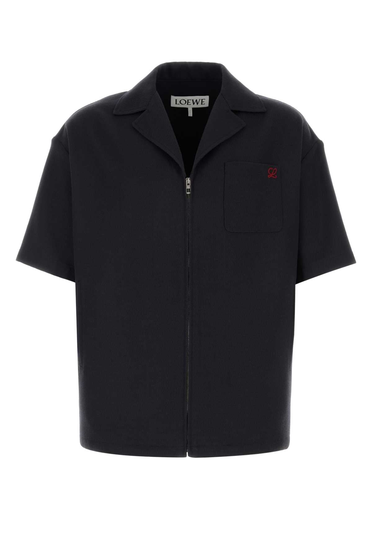 Loewe Men Navy Blue Wool Shirt LOEWE