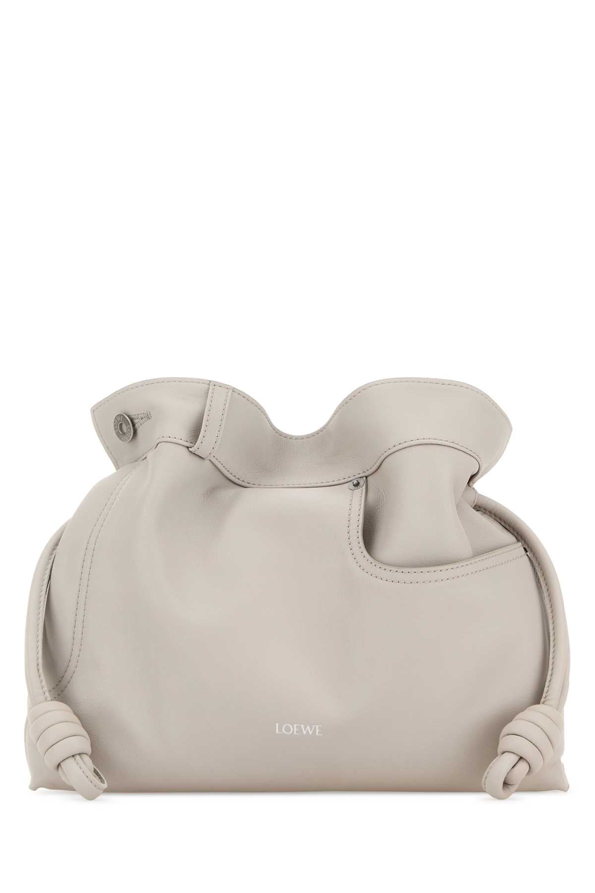 Loewe Women Light Grey Nappa Leather Medium Flamenco Panta Clutch LOEWE