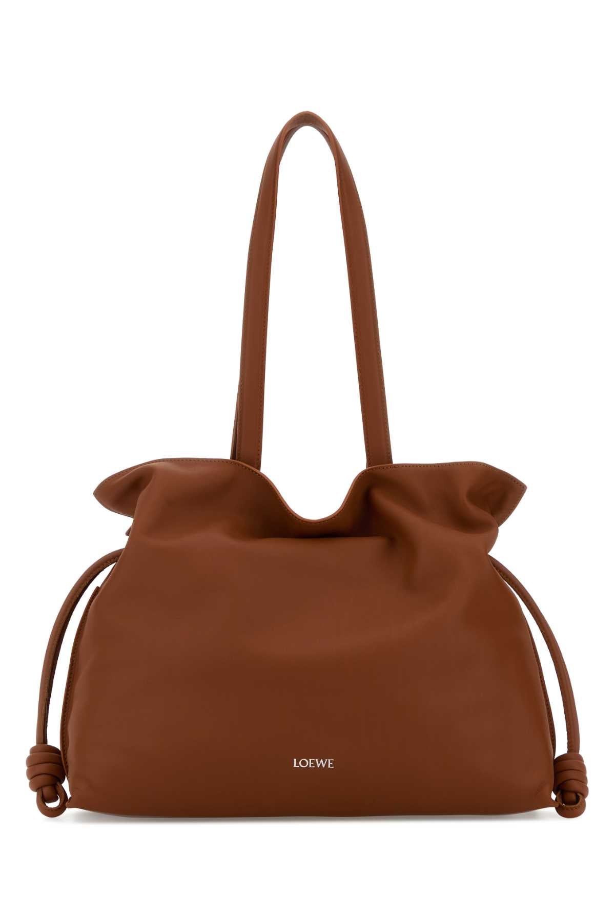 Loewe Women Caramel Nappa Leather Large Flamenco Shoulder Bag LOEWE