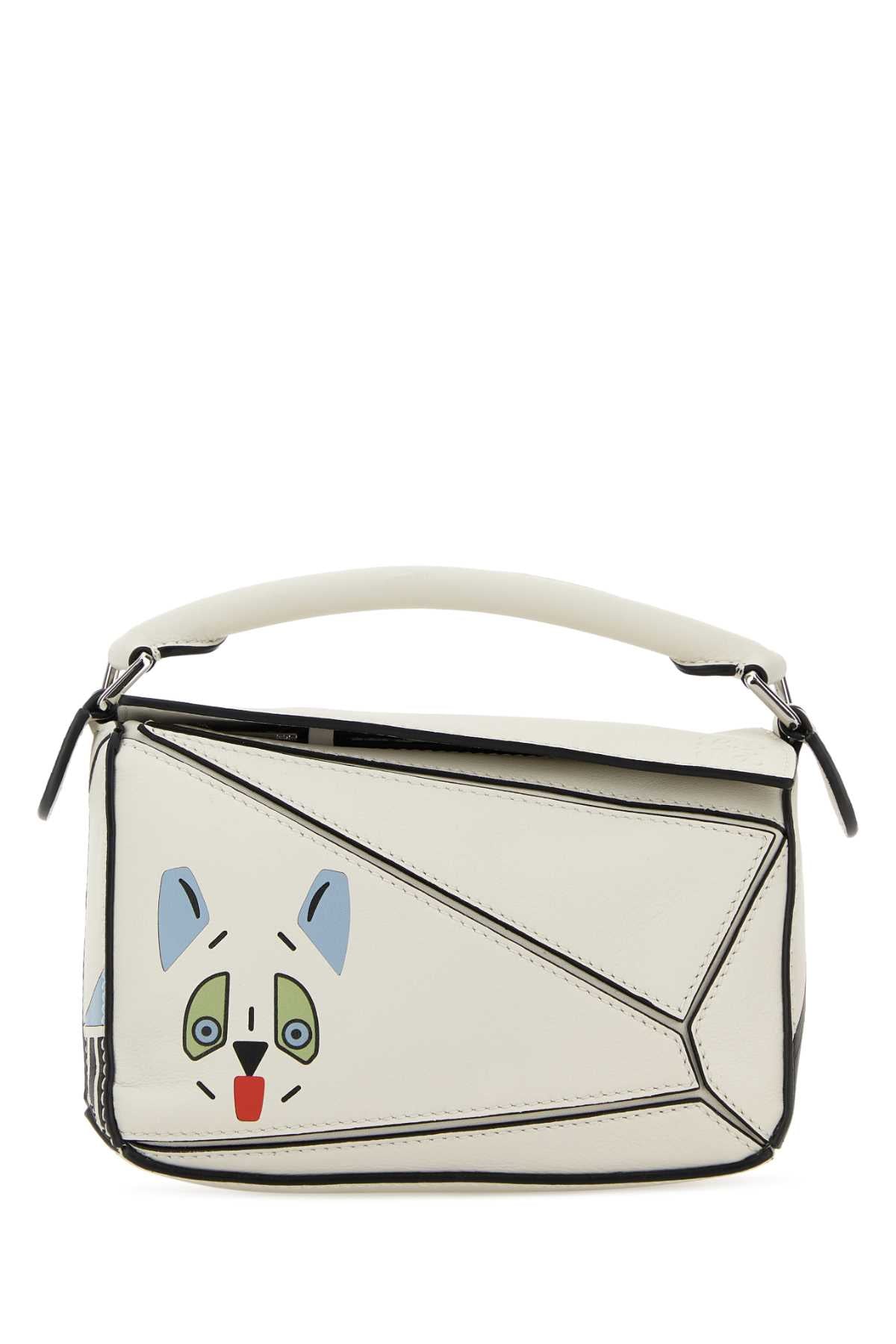 Loewe Women Chalk Leather Mini Puzzle Handbag LOEWE