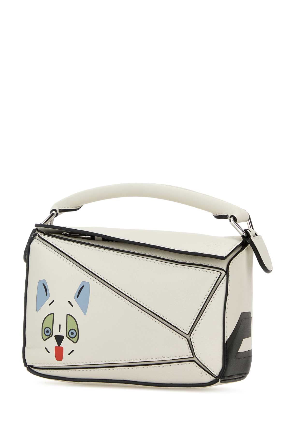 Loewe Women Chalk Leather Mini Puzzle Handbag LOEWE