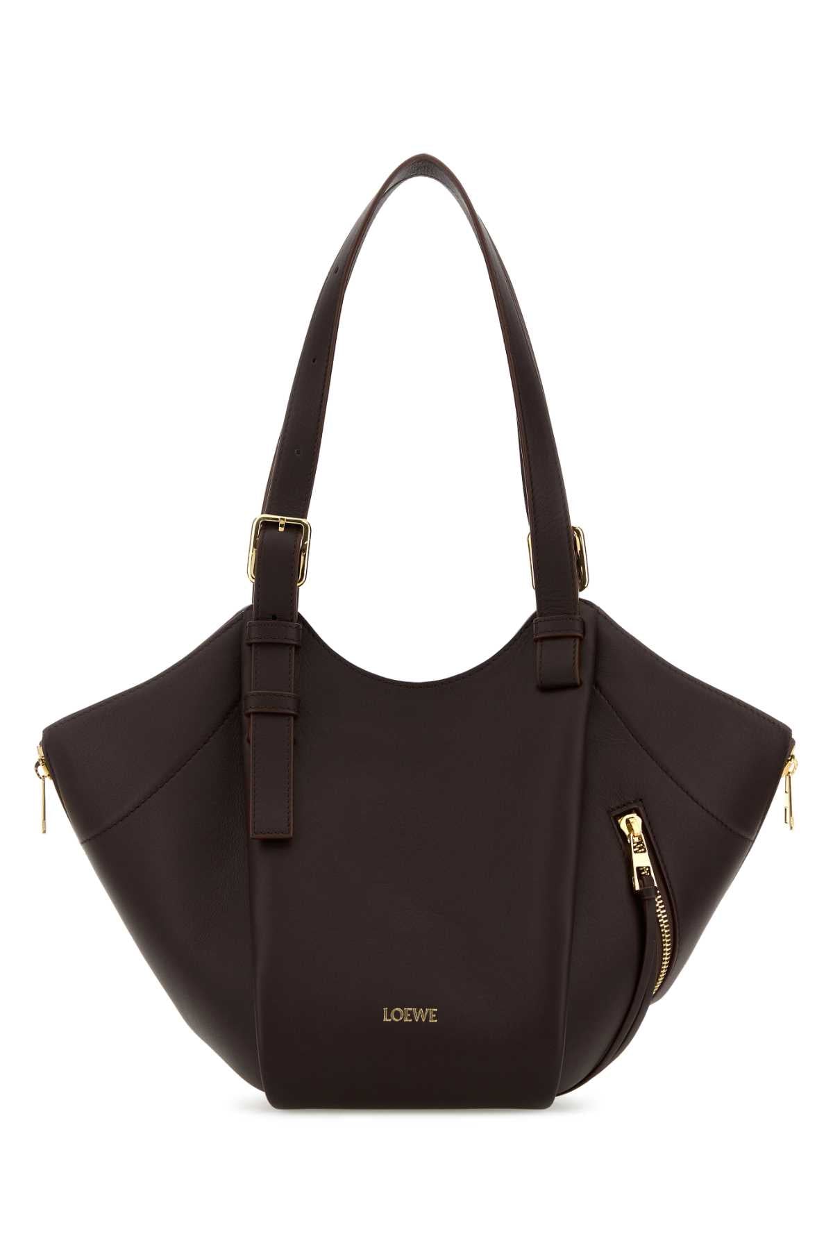 Loewe Women Chocolate Leather Hammock Flip Handbag LOEWE
