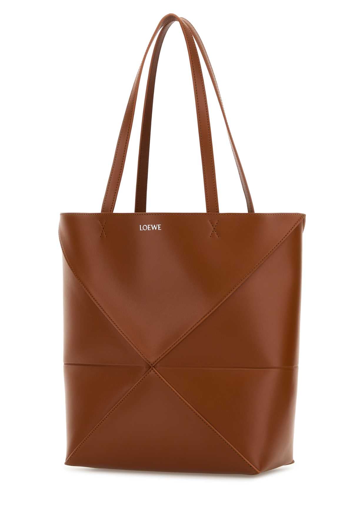 Loewe Women Caramel Leather Medium Puzzle Fold Shopping Bag LOEWE