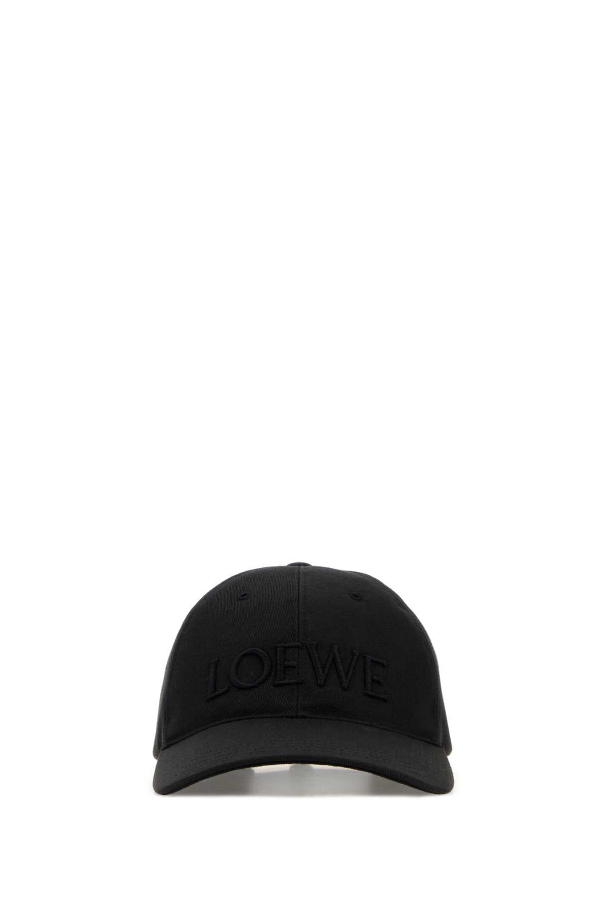 Loewe Women Black Cotton Baseball Cap LOEWE