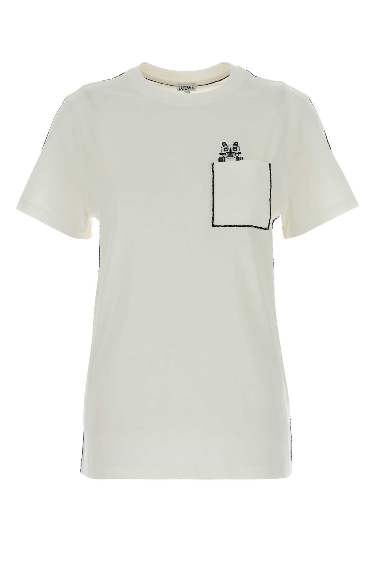 Loewe Women White Cotton T-Shirt LOEWE