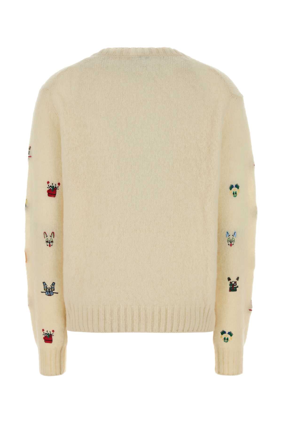 Loewe Women Cream Wool Blend Sweater LOEWE