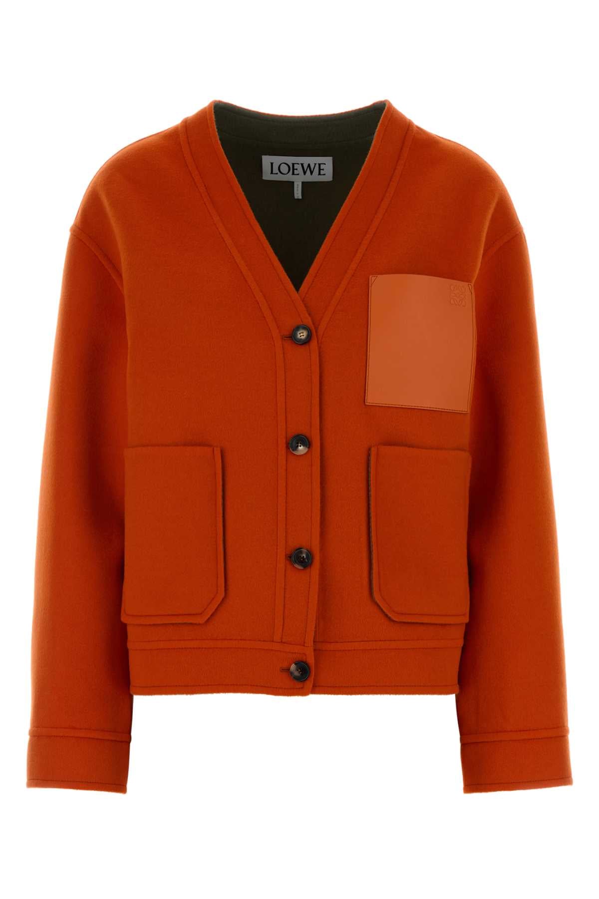 Loewe Women Orange Wool Blend Cardigan LOEWE