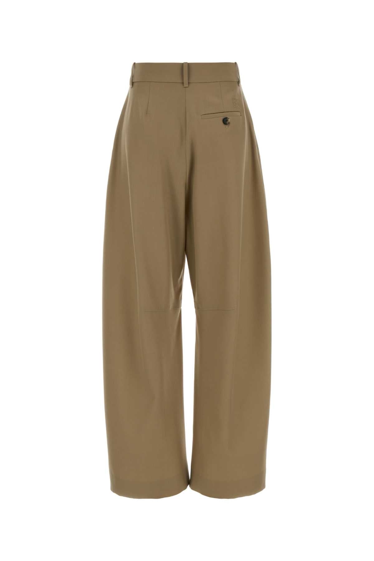 Loewe Women Cappuccino Wool Wide-Leg Pant LOEWE