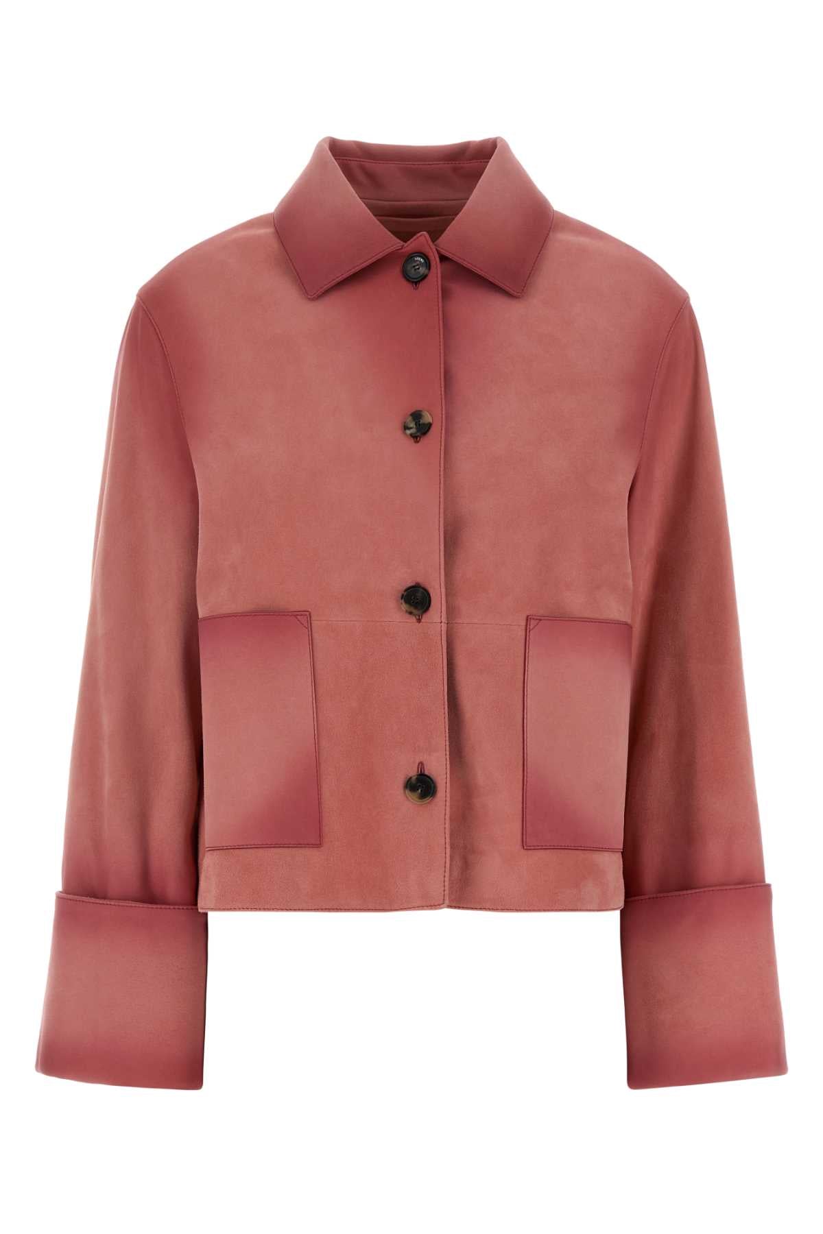 Loewe Women Pink Leather Jacket LOEWE