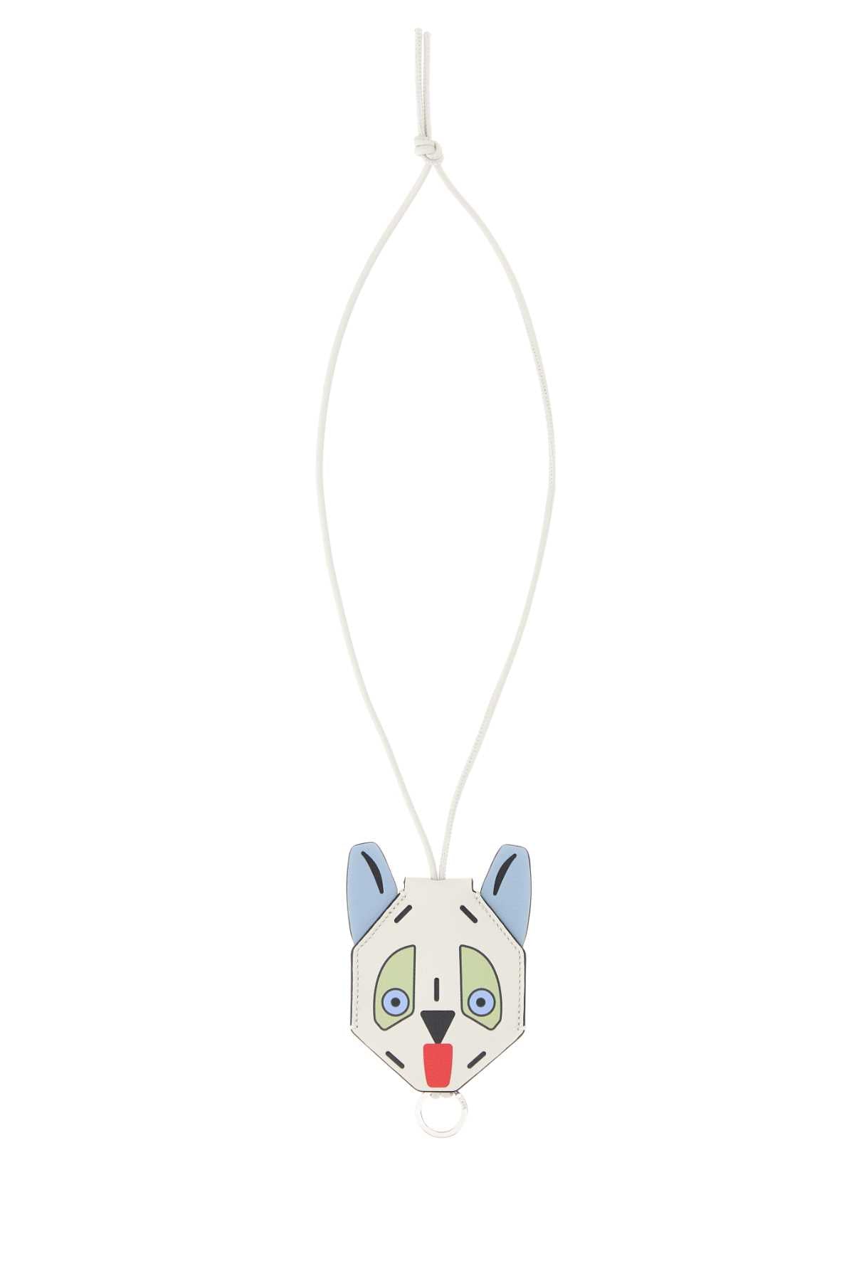 Loewe Women Printed Leather Futurist Cat Keyring LOEWE