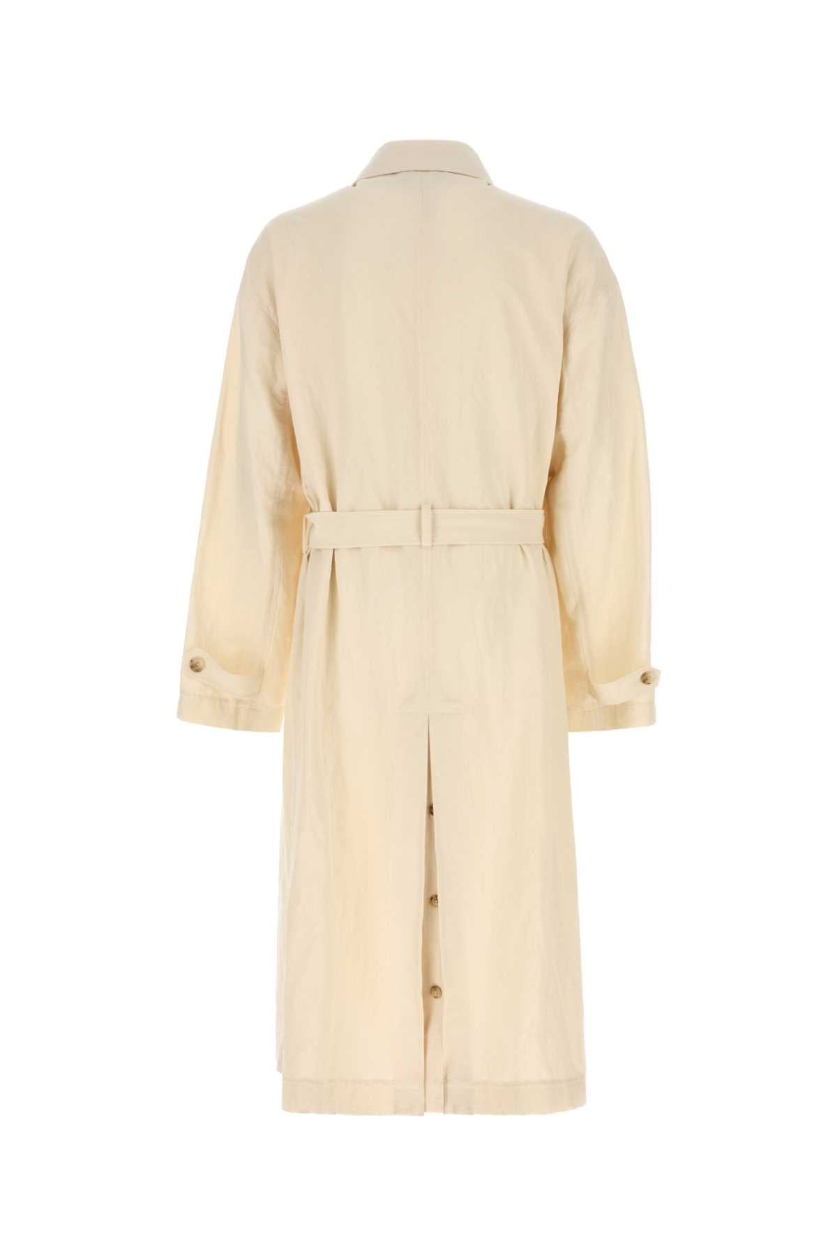 Dolce & Gabbana Men Sand Cotton Blend Trench Coat DOLCE & GABBANA