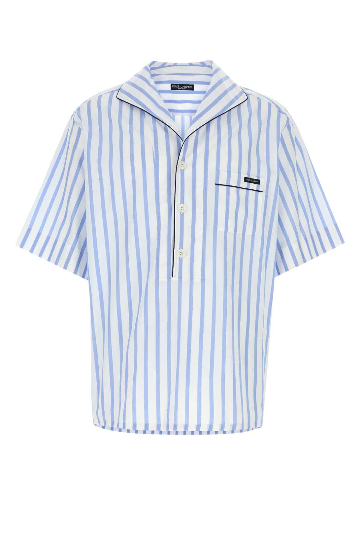 Dolce & Gabbana Men Embroidered Poplin Shirt DOLCE & GABBANA