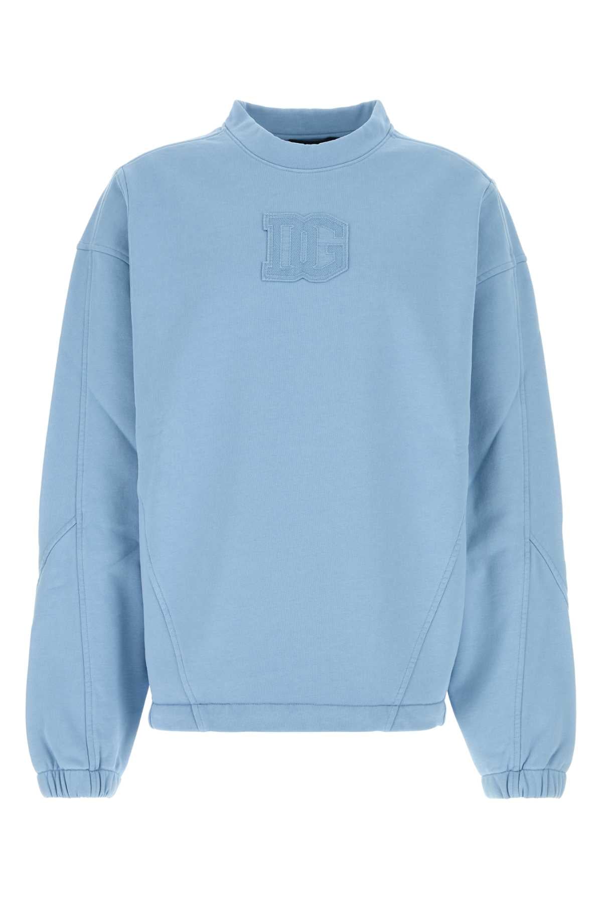 Dolce & Gabbana Men Azzurro Cotton Sweatshirt DOLCE & GABBANA