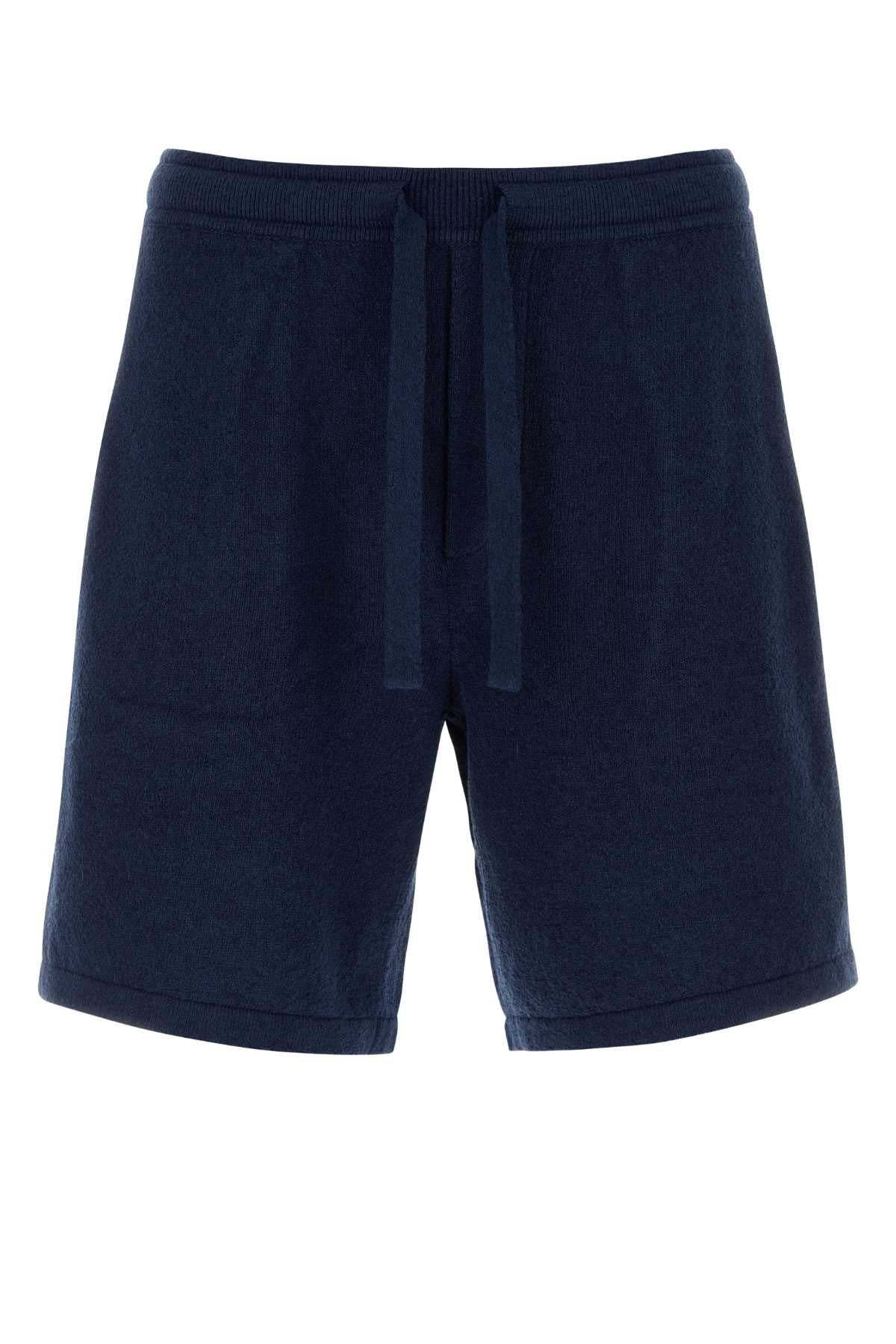Dolce & Gabbana Men Navy Blue Cotton Blend Bermuda Shorts DOLCE & GABBANA