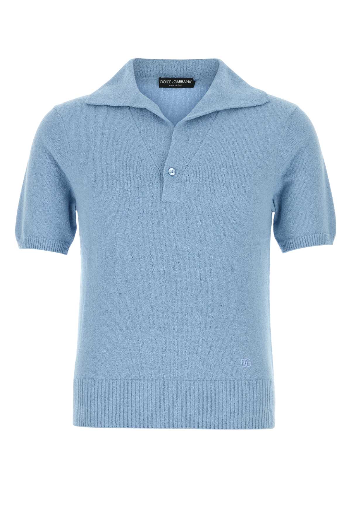 Dolce & Gabbana Men Light Blue Cotton Blend Polo Shirt DOLCE & GABBANA