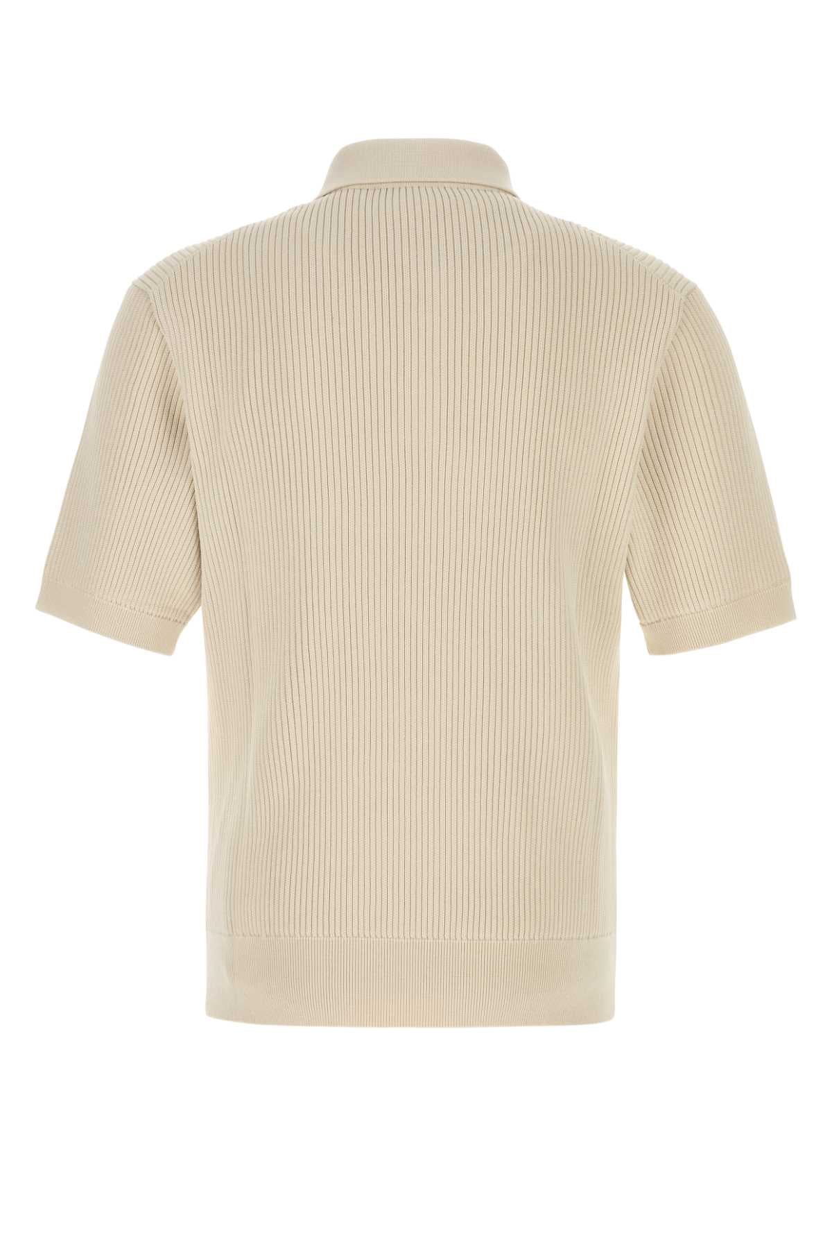 Dolce & Gabbana Men Sand Cotton Polo Shirt DOLCE & GABBANA