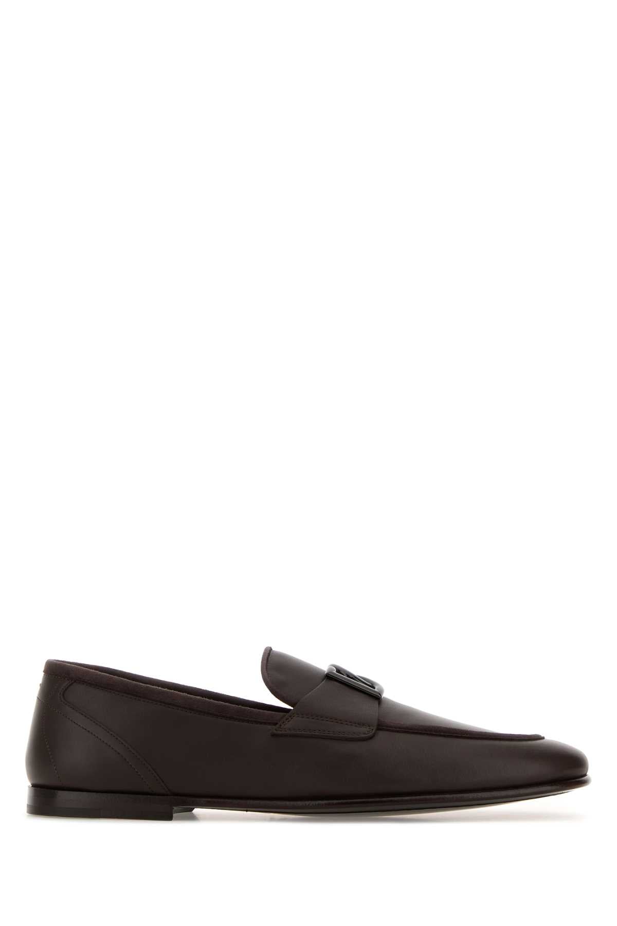Dolce & Gabbana Men Dark Brown Leather Erice Loafers DOLCE & GABBANA