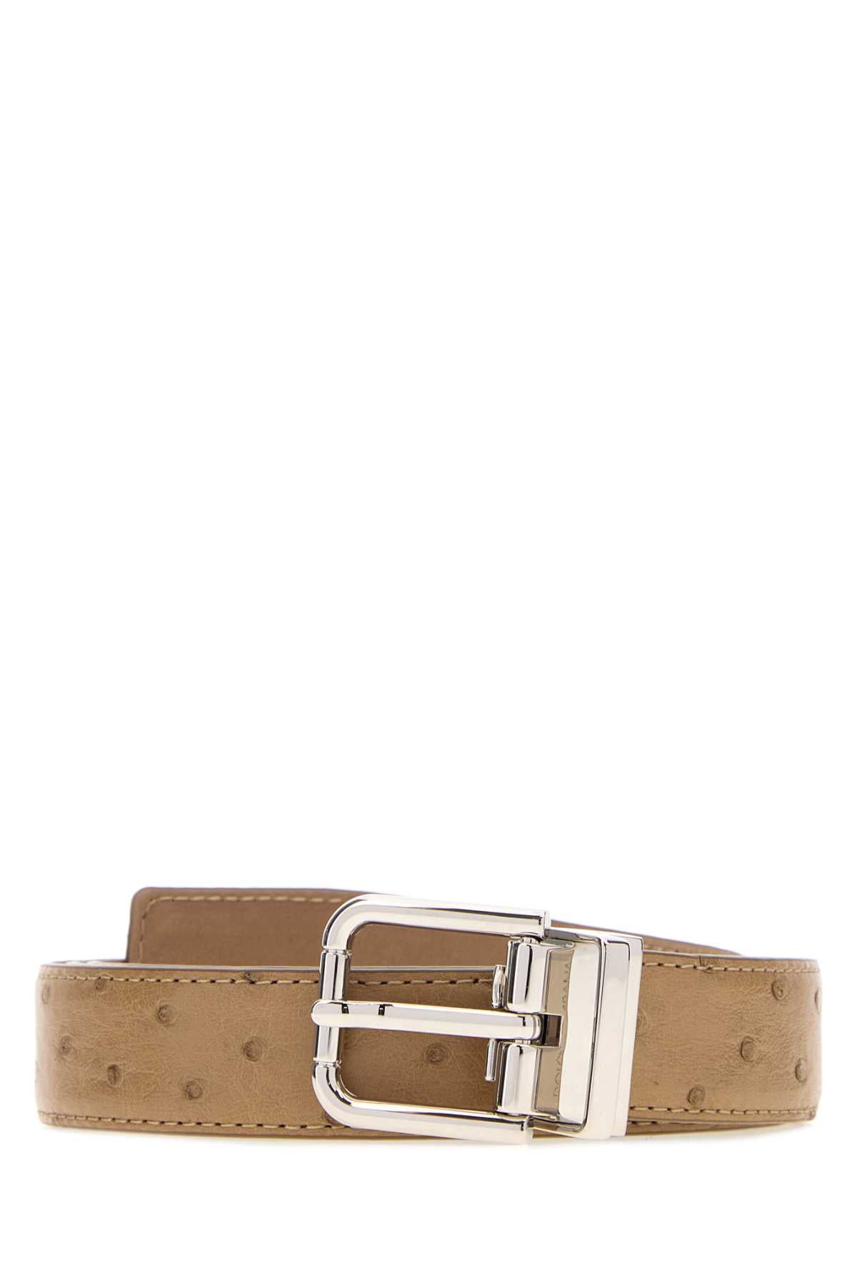 Dolce & Gabbana Men Camel Leather Reversible Belt DOLCE & GABBANA