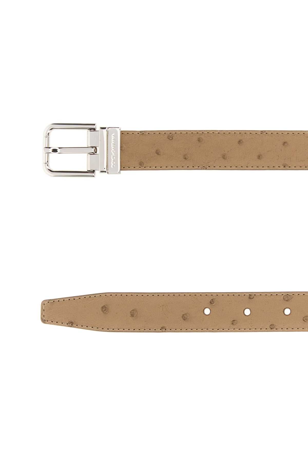 Dolce & Gabbana Men Camel Leather Reversible Belt DOLCE & GABBANA