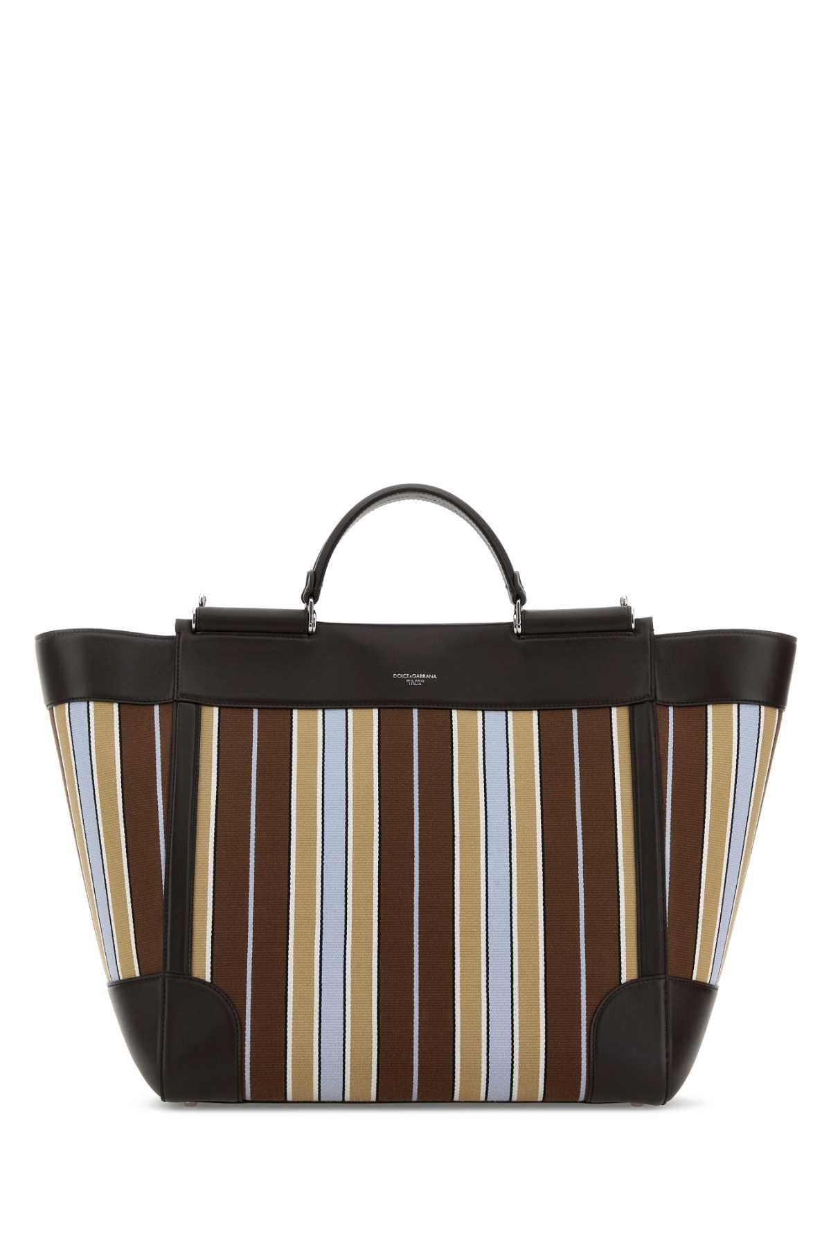 Dolce & Gabbana Men Embroidered Fabric Sicily Shopping Bag DOLCE & GABBANA